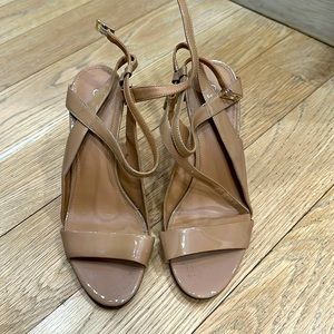 Calvin Klein nude patent leather heel sandals size 8